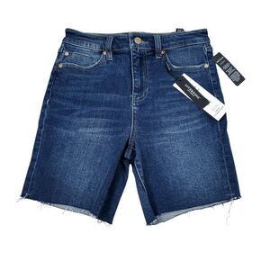 Liverpool High Rise Kristy Jean Shorts Cut Raw Hem Stretch Size 0 25 Blue